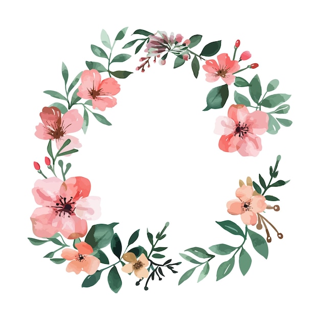 Vector de moldura floral de aquarela
