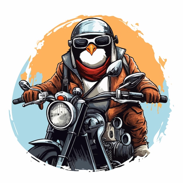 Vetor vector de motociclista pinguim