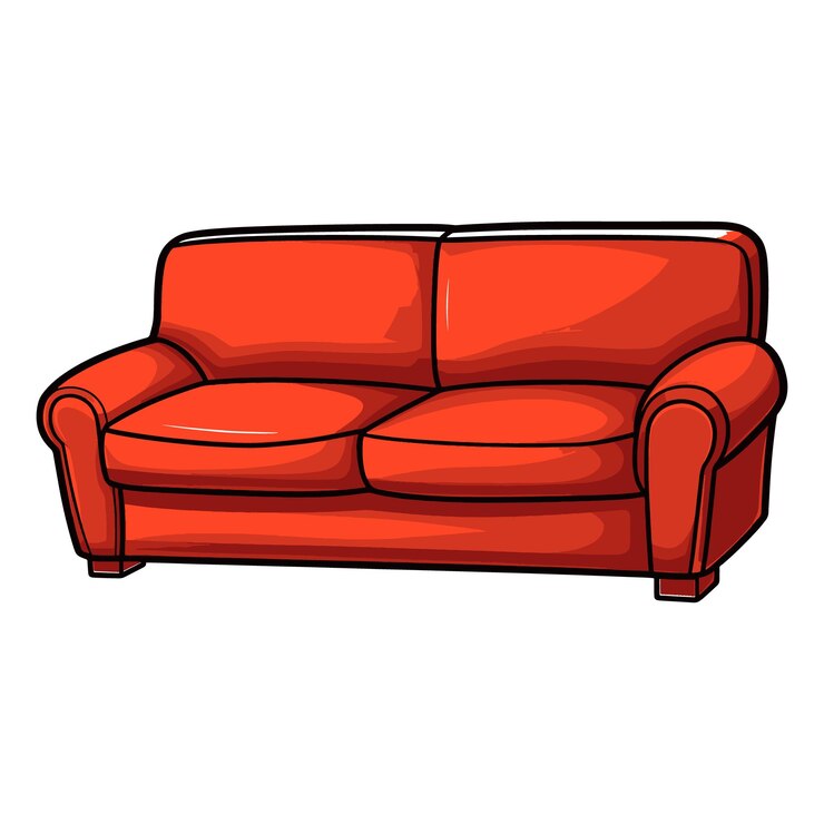 Vector de móveis domésticos de sofá vermelho