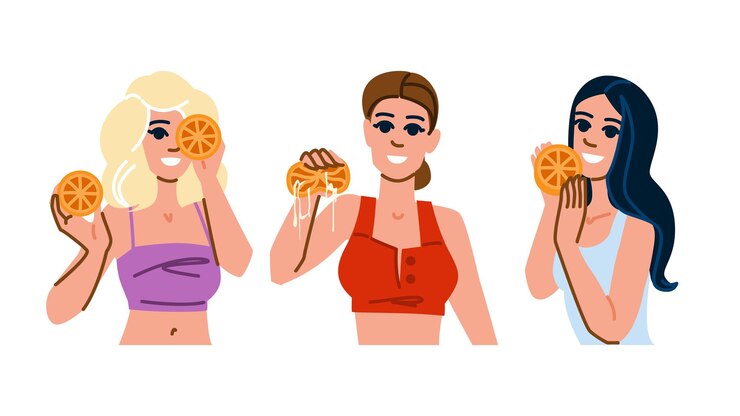 Vetor vector de mulher de pele laranja