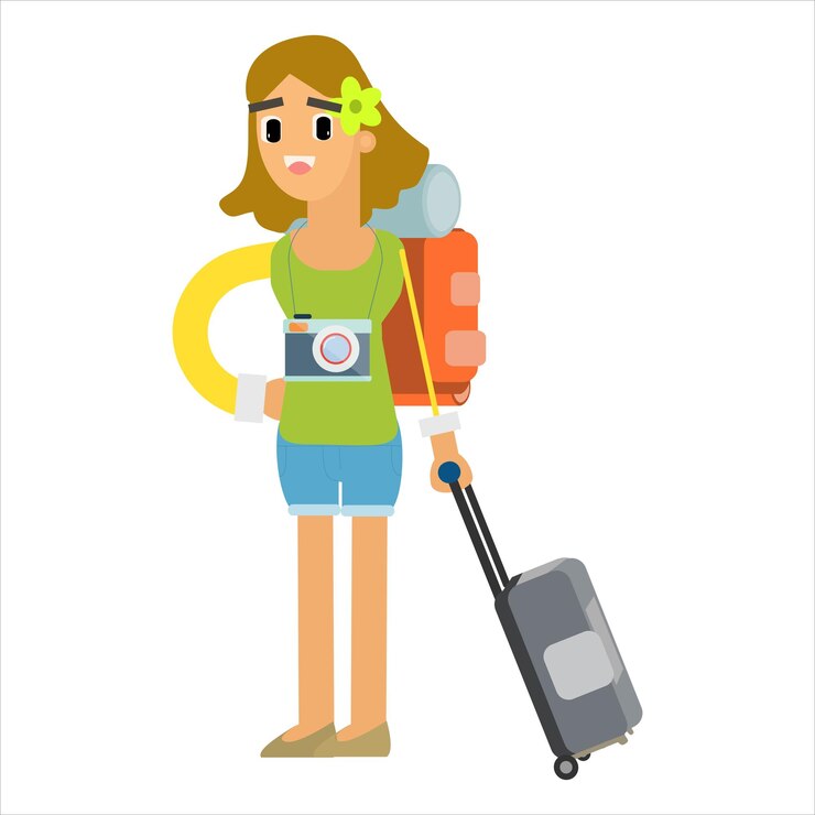 Vetor vector de mulher viajante