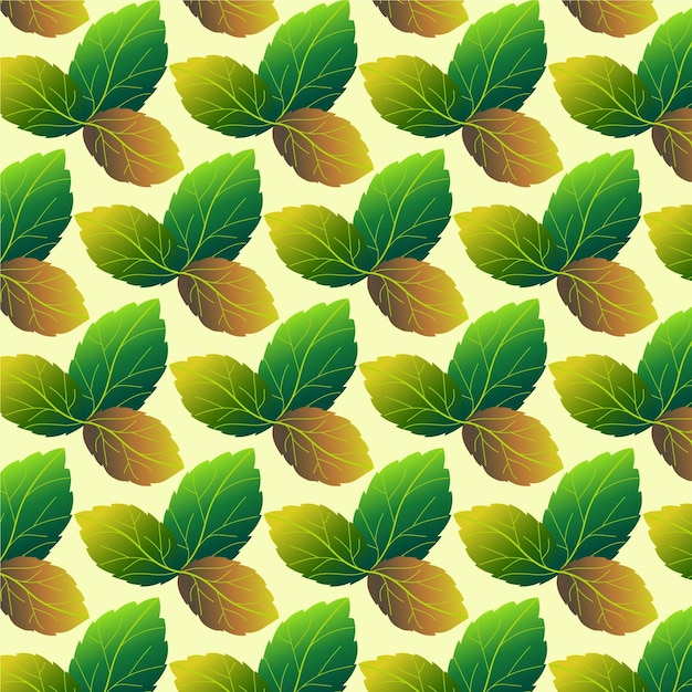 Vector de padrão de fundo de folha verde de luxo da natureza