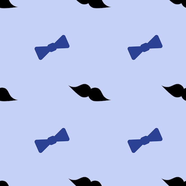 Vector de padrão sem costura de bigode e gravata