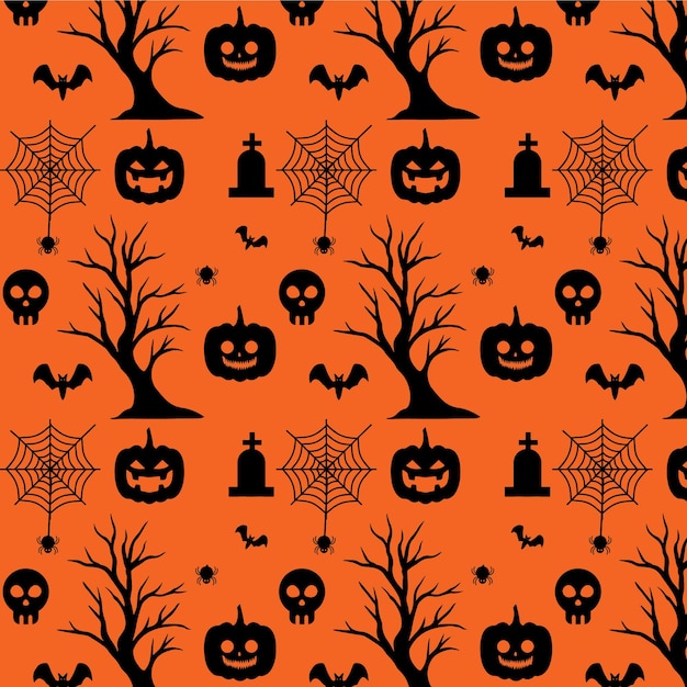 Vetor vector de padrão sem costura de halloween