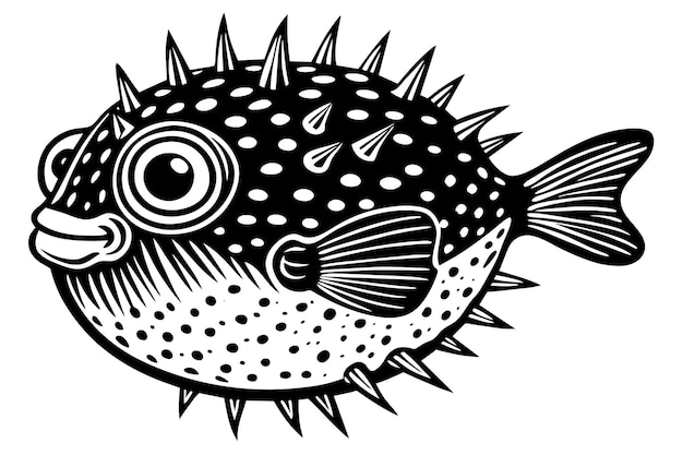 Vetor vector de peixe fugu