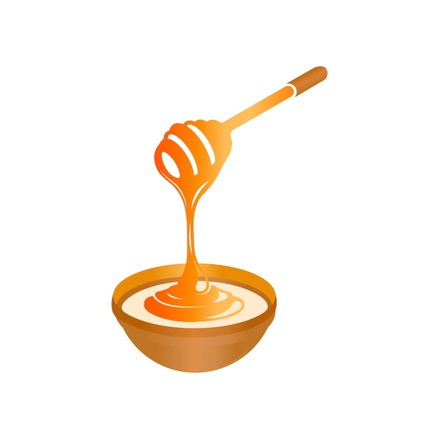 Vetor vector de prémios de honey dipper e bowl