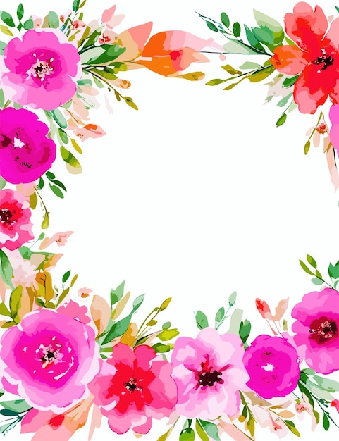 Vector de primavera rosa rosa aquarela fundo floral