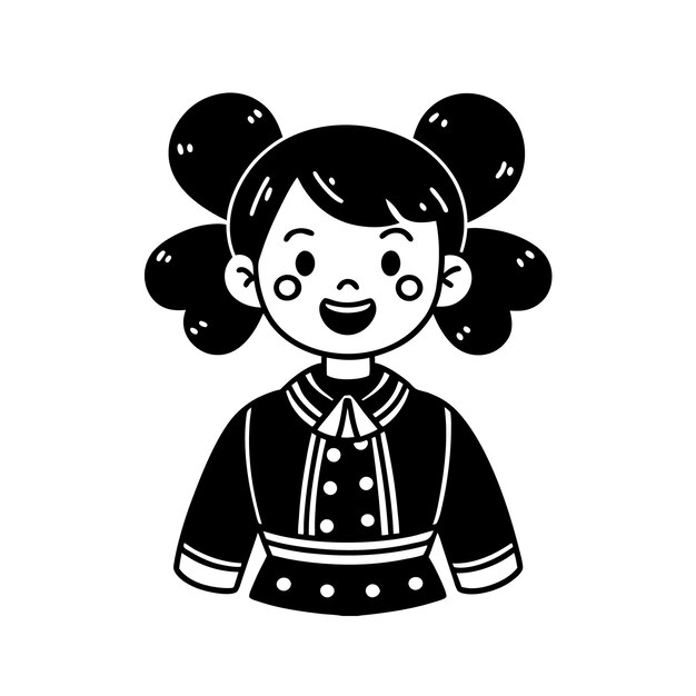 Vector de rapariga chinesa bonita