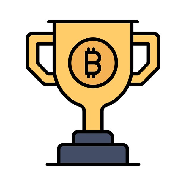Vector de recompensa de Bitcoin em estilo personalizável isolado em fundo branco
