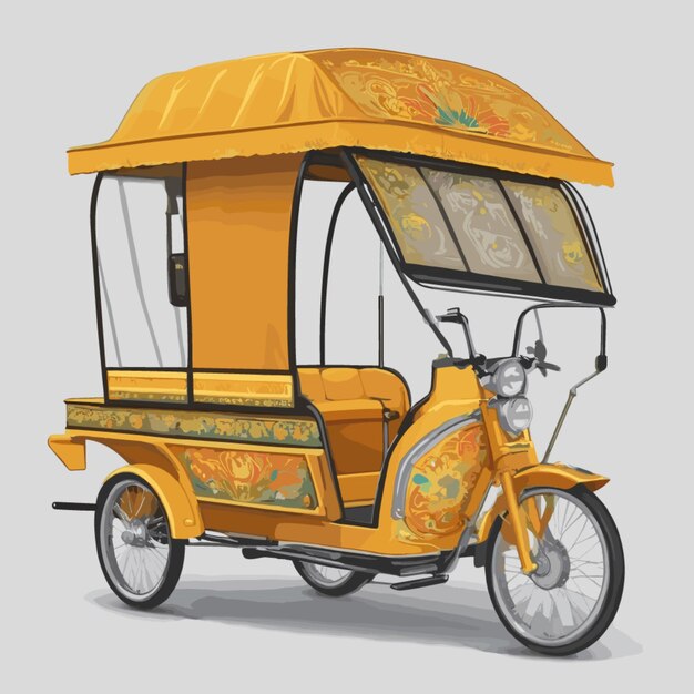 Vetor vector de rickshaw em fundo branco