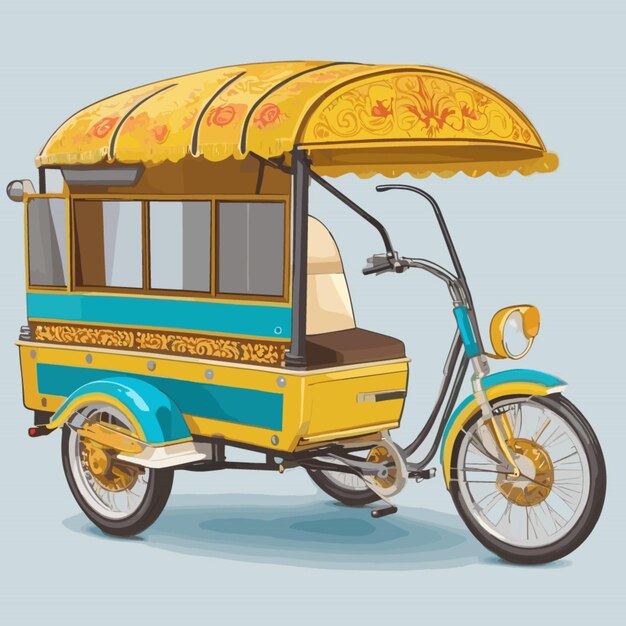 Vetor vector de rickshaw em fundo branco