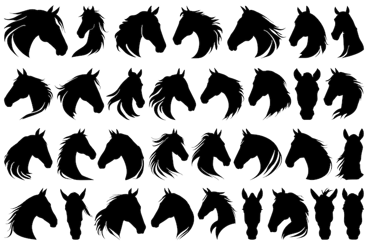 Vetor vector de silhueta da cabeça de cavalo