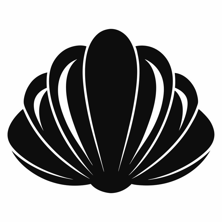 Vetor vector de silhueta de amêijoa estilizada