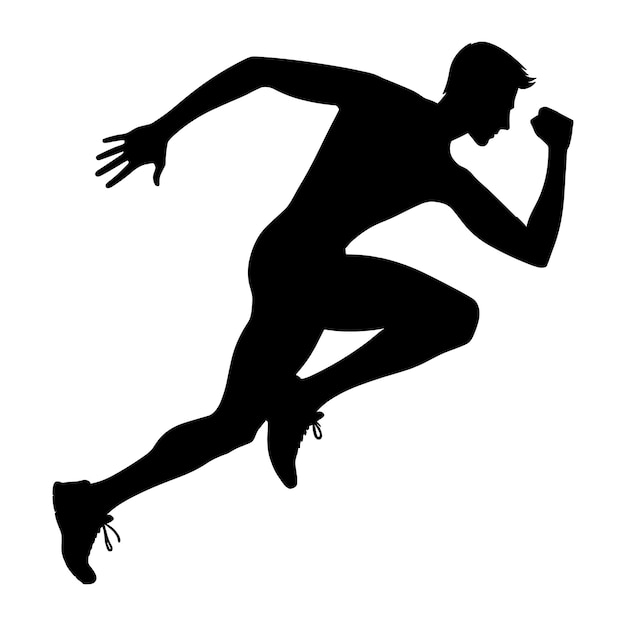 Vetor vector de silhueta de atletismo em fundo branco