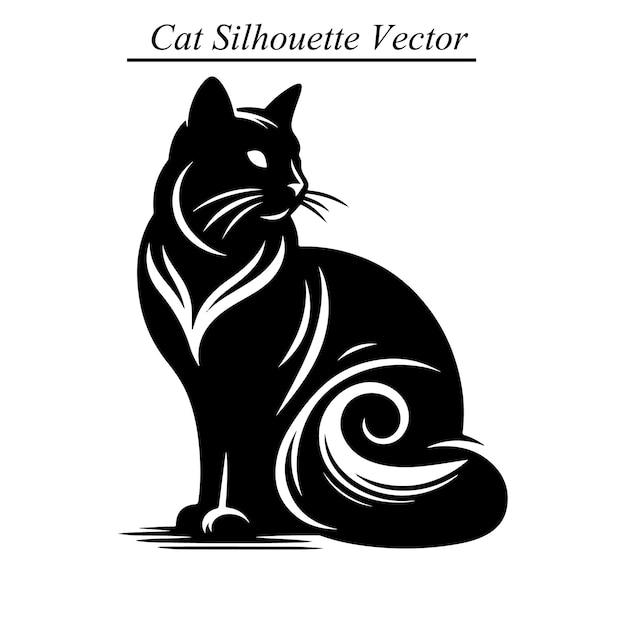 Vetor vector de silhueta de gato