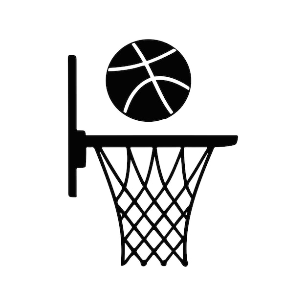 Vector de silhueta de jogo de basquete intenso