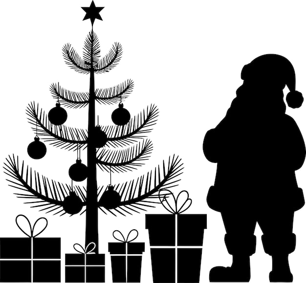 Vector de silhueta de modelo de Natal preto