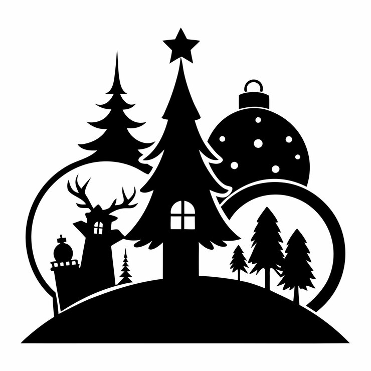 Vetor vector de silhueta de natal