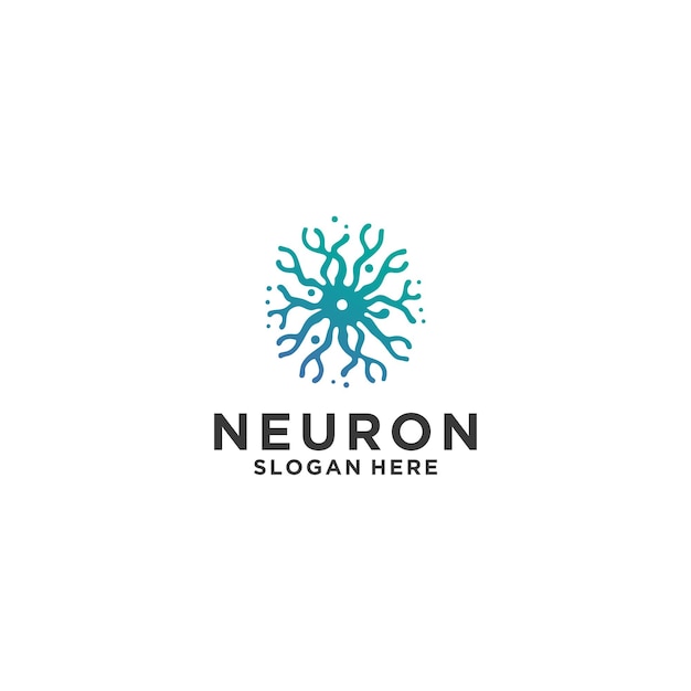 Vetor vector de símbolos de design do logotipo do neurônio humano