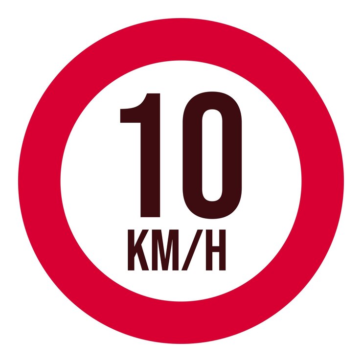 Vetor vector de sinal de advertência de sinal de limite de velocidade isolado em sinal de estrada de fundo branco