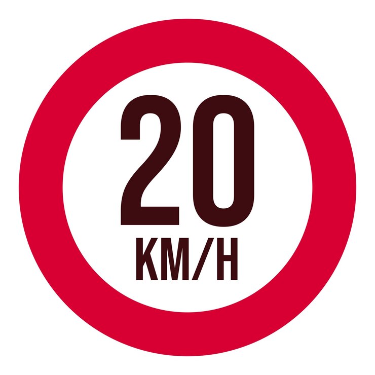 Vetor vector de sinal de advertência de sinal de limite de velocidade isolado em sinal de estrada de fundo branco