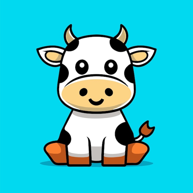 Vetor vector de vaca bonito bebê de vaca