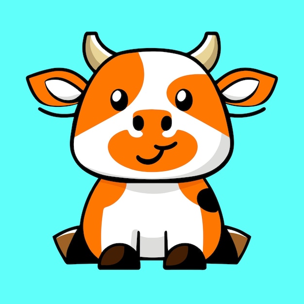 Vetor vector de vaca bonito bebê de vaca