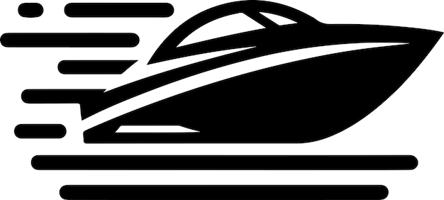 Vetor vector de velocidade mínima de barco conceito de logotipo ícone de clipart símbolo silhueta de cor preta 11