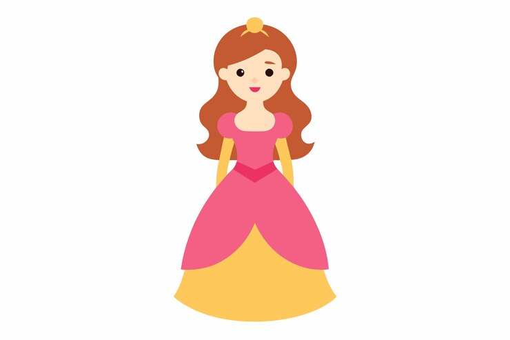 Vetor vector de vestido de princesa bonita em fundo branco
