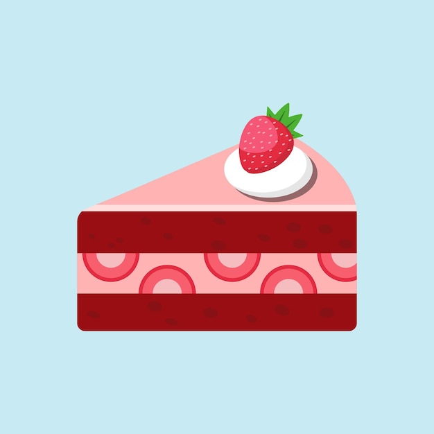 Vector deliciosa fatia de ilustração de bolo de morango