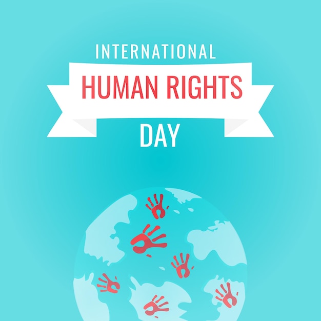 Vector desenhado à mão fundo do dia internacional dos direitos humanos