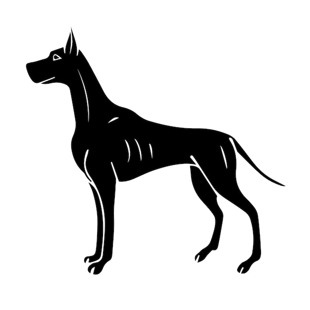 Vetor vector desenhado à mão great dane dog