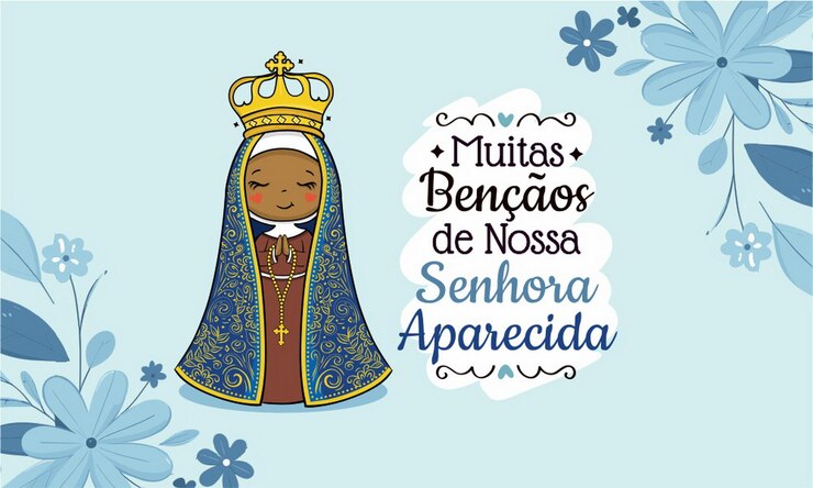 Vetor vector desenhado à mão nossa senhora aparecida ilustração divina beleza cartoon art