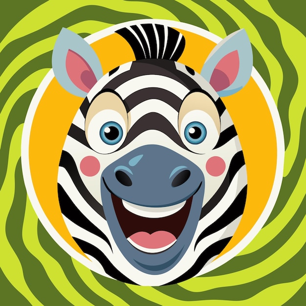 Vetor vector desenho animado de zebra engraçado