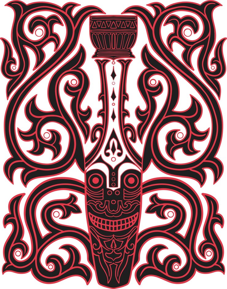 Vector desenho de mão de Gorga Bataknese