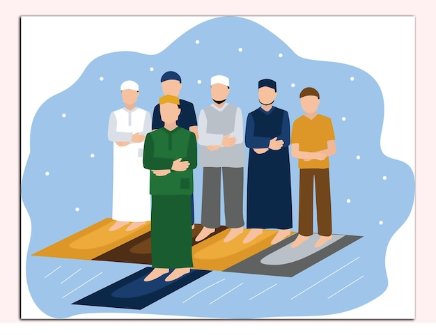 Vetor vector design celebração ramadã e eid mubarak família