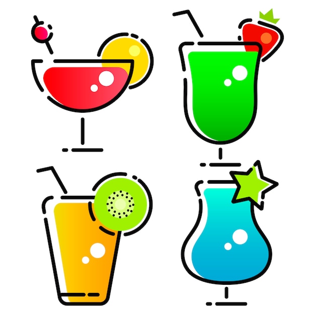 Vector design de cocktail e beba logo