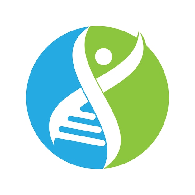 Vector design de ícone de logotipo de dna humano