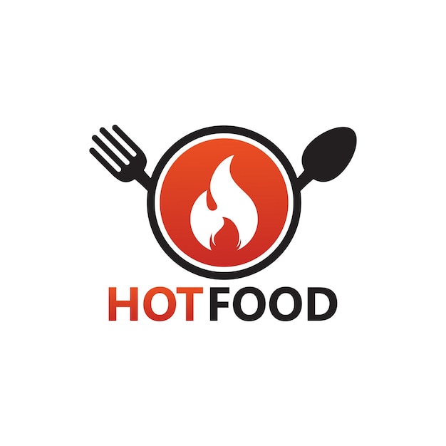 Vector design de modelo de logotipo de comida quente, emblema, conceito de design, símbolo criativo, ícone