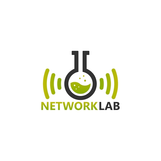 Vector design de modelo de logotipo de laboratório de rede de internet, emblema, conceito de design, símbolo criativo, ícone