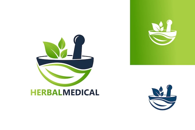 Vector design de modelo de logotipo médico à base de ervas, emblema, conceito de design, símbolo criativo, ícone