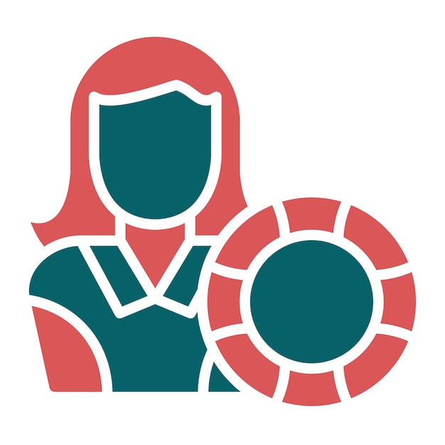 Vector Design Lifeguard Estilo de ícone feminino