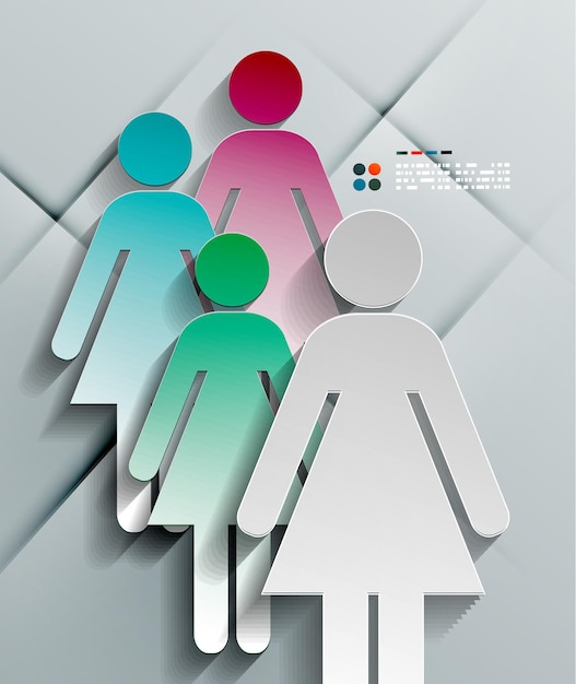 Vector design moderno de mulher de papel 3d