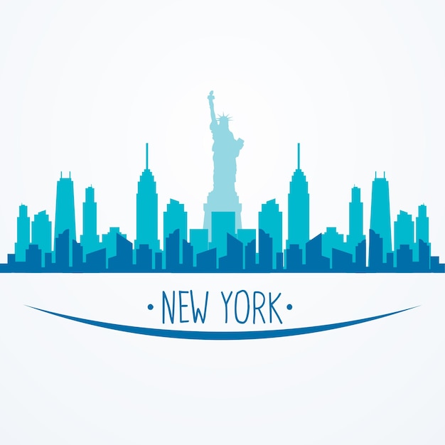 Vector design plano panorama da cidade de Nova York