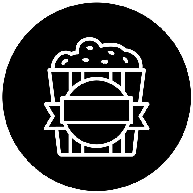 Vetor vector design popcorn badge icon estilo