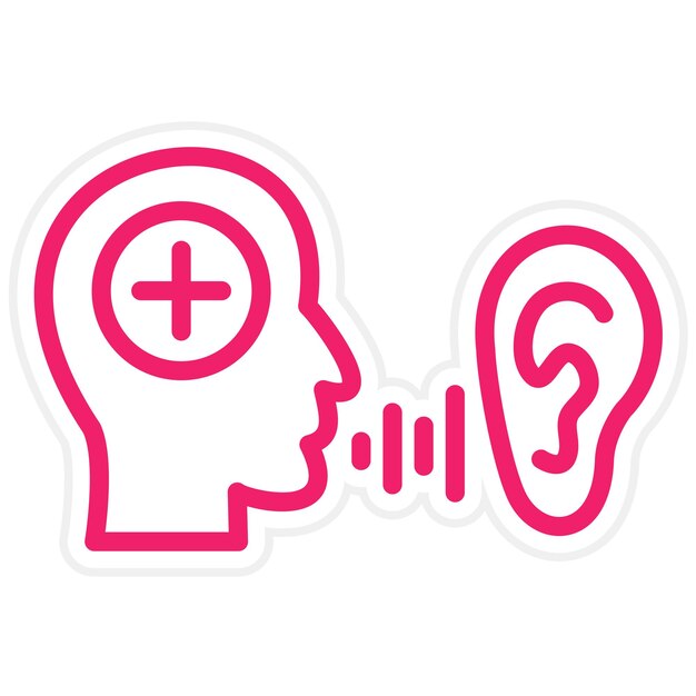 Vector design whispering aid icon style (estilo de ícone de ajuda de sussurro)