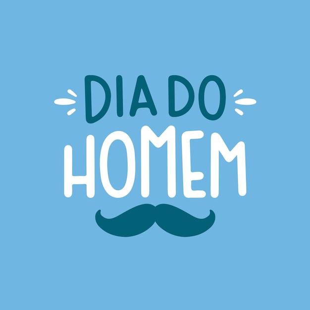 Vector dia do homem bigode brasileiro português letras