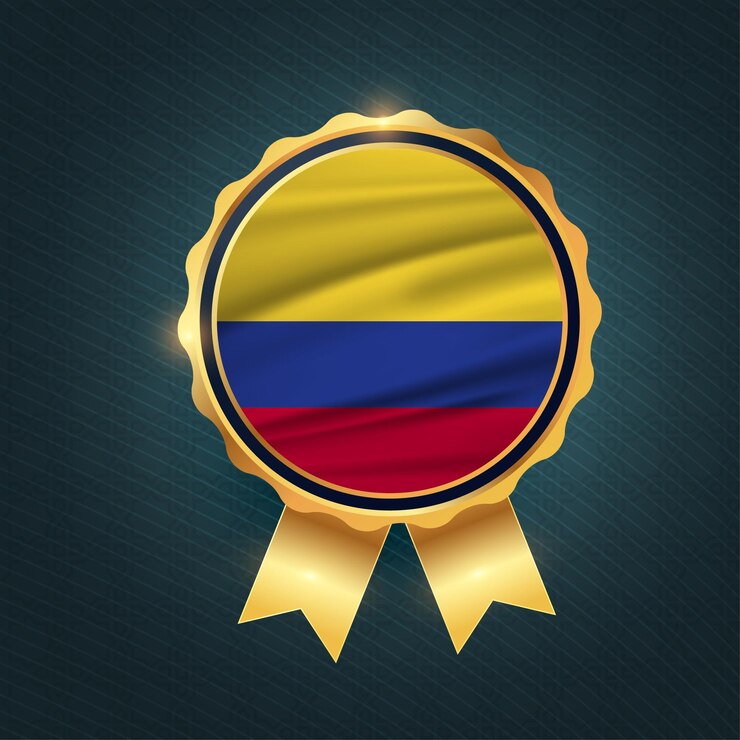 Vetor vector distintivo de bandeira da colômbia