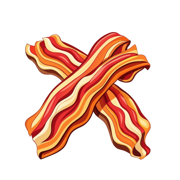 Vetor vector do dia nacional do bacon três tiras de bacon frito e crocante