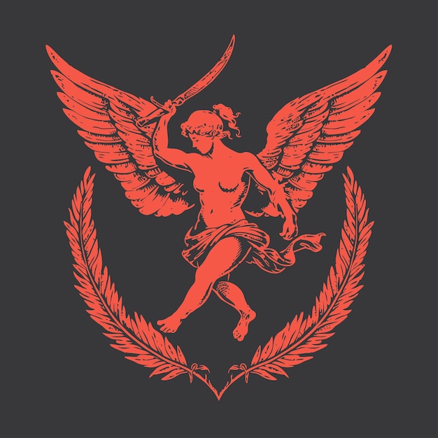 Vetor vector do logotipo do anjo cupido